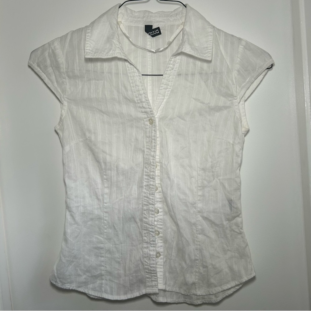 NEW H&M cap sleeve short button up size 4